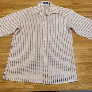 Vintage Givenchy For Chesa Shirt Mens White Striped Button Up 80s/90s Designer